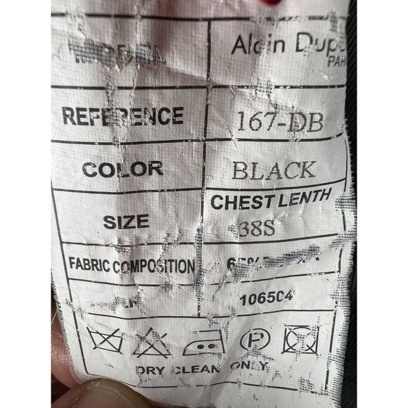 Alain Dupetit Sport Coat Mens 38S Black Two Button Lined Blazer Suit Jacket - Picture 11 of 12